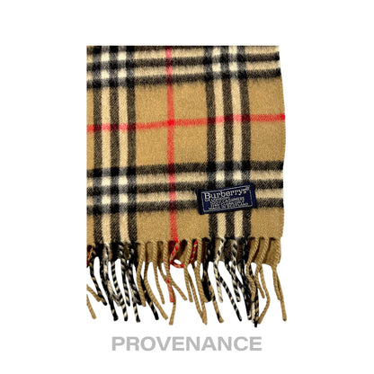 🔴 Vintage Burberrys Scarf Nova Check 100% Cashmere Camel