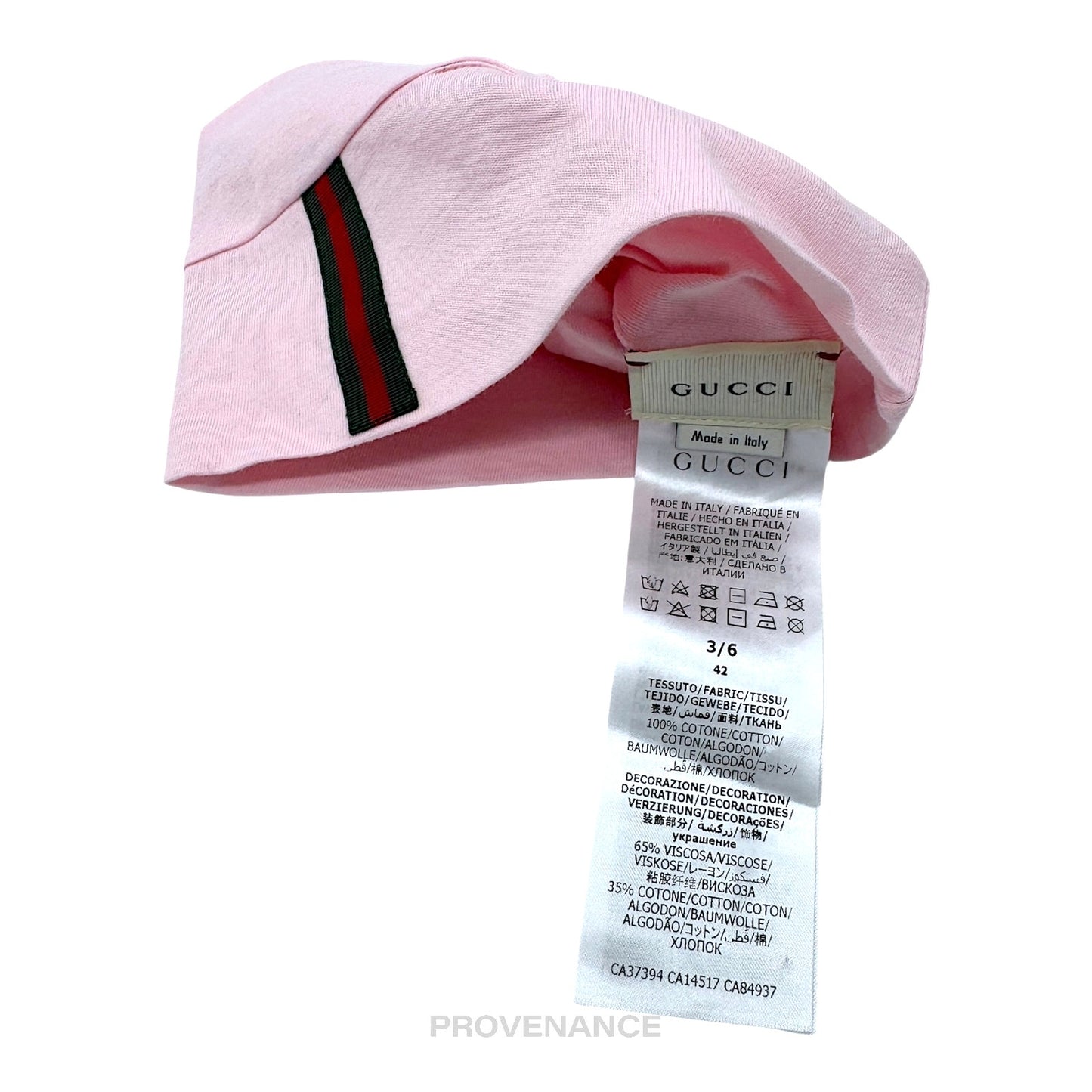 🔴 Gucci Web Baby Cotton Cap - Powder Pink 3/6 Months