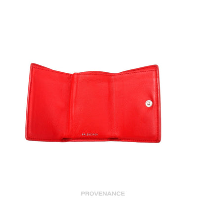 🔴 Balenciaga Papier Mini Wallet - Red Leather