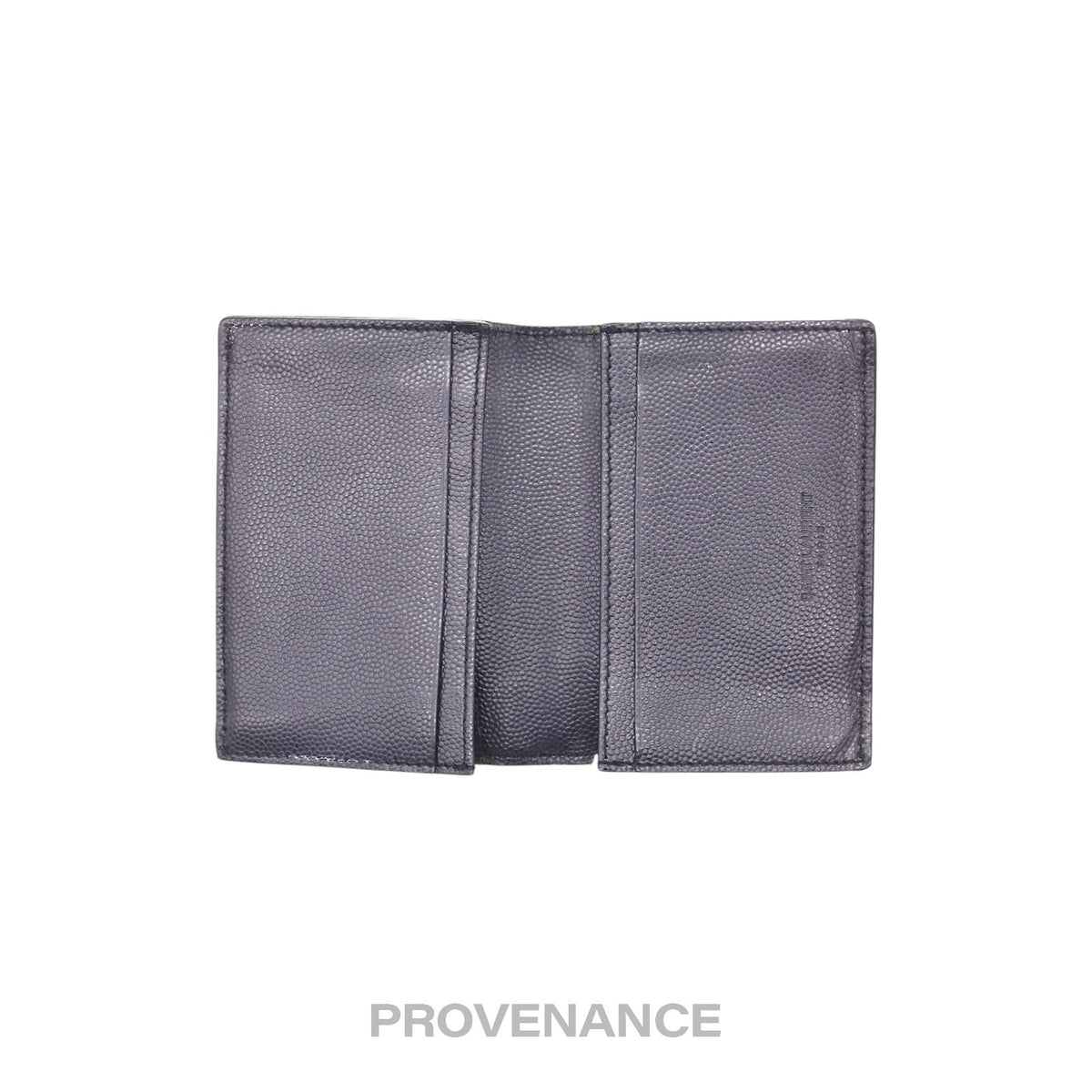 🔴 Saint Laurent Paris SLP Pocket Card Wallet - Navy Leather
