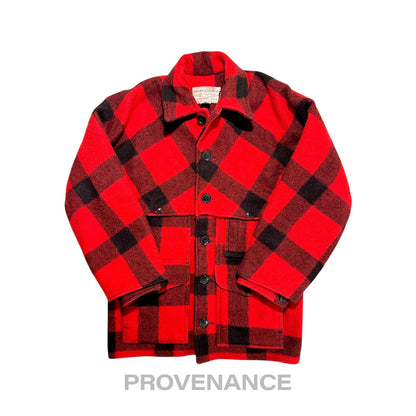 🔴 Filson Double Mackinaw Cruiser USA Wool Red Plaid 38 S