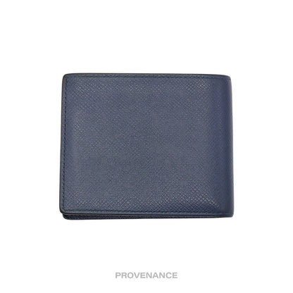🔴 Louis Vuitton Amerigo Wallet - Navy Blue Taiga Leather