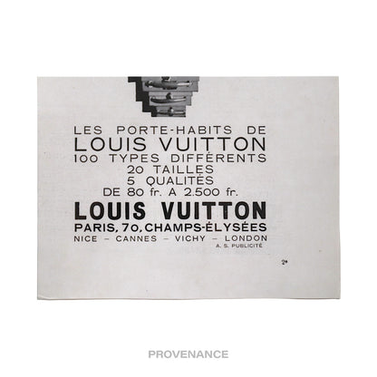 🔴 Louis Vuitton Antique Vintage Newsprint Ad - Trunks Stack