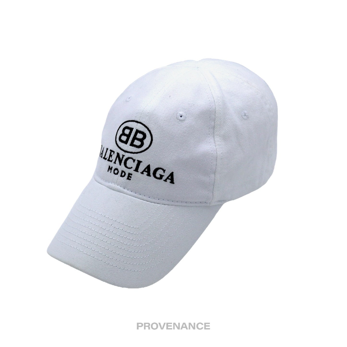 🔴 Balenciaga BB Logo Mode Embroidered Cap Hat - White