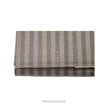 🔴 Fendi Snap Long Wallet - Striped Pequin