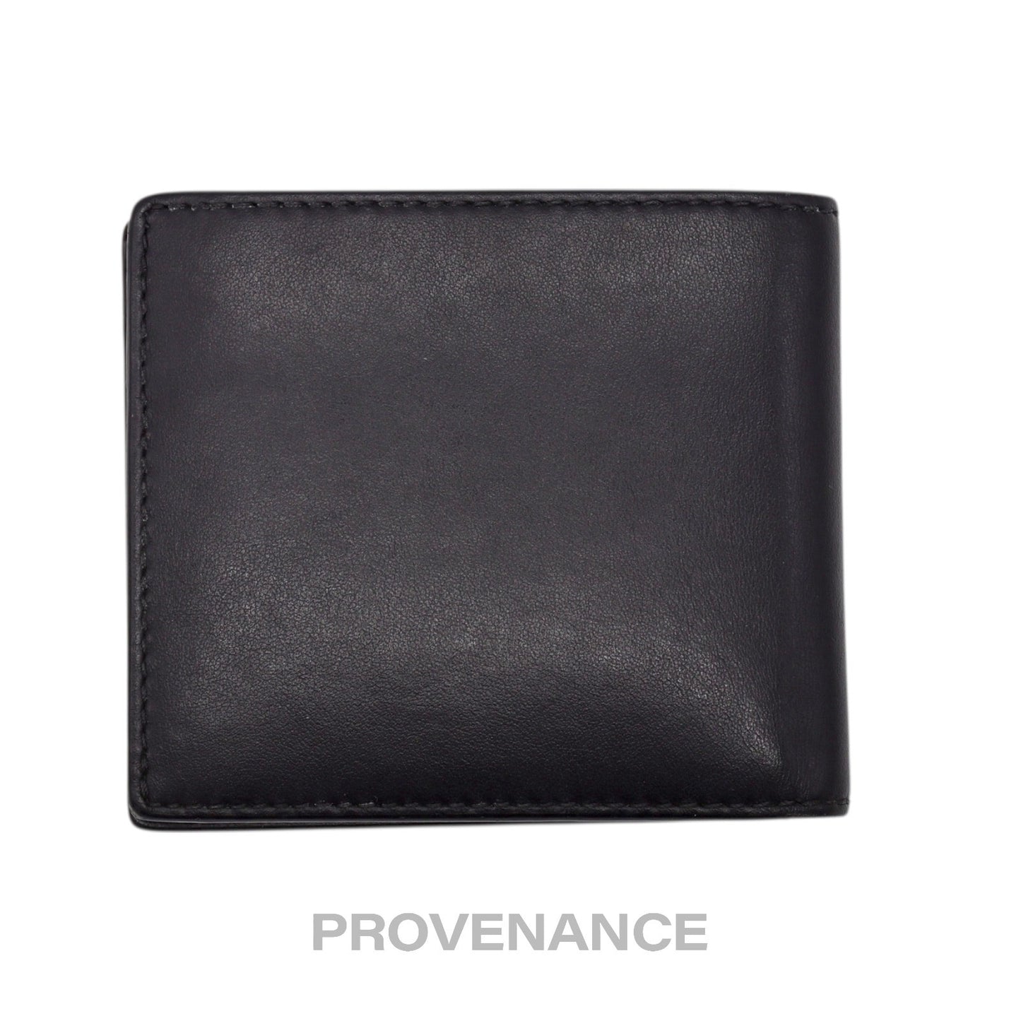 🔴 Burberry Address Logo Bifold Wallet - Black Leather