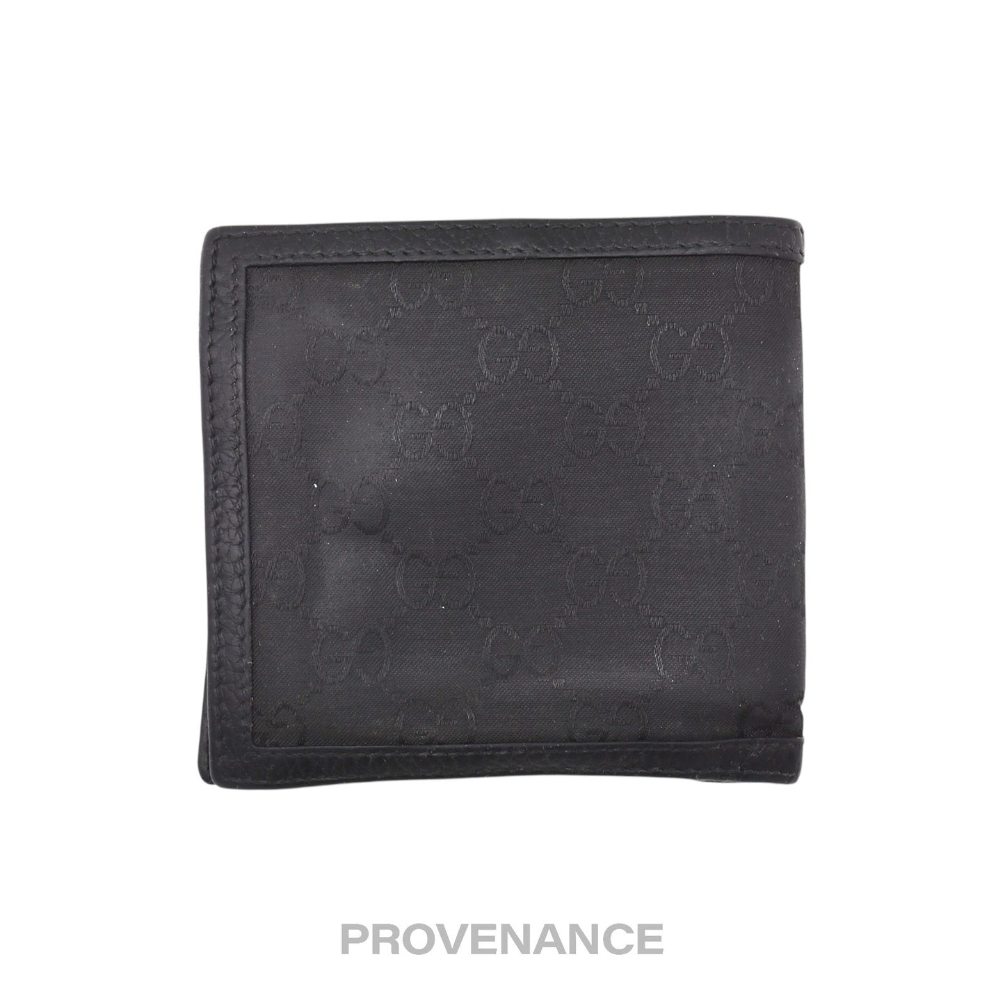 🔴 Gucci Web Bifold Wallet - GG Canvas Black Leather