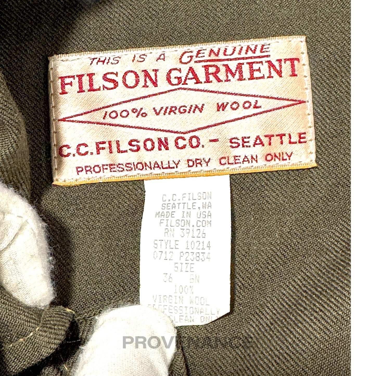 🔴 Filson 1897 Ltd Ed Forestry Cloth Cruiser Olive 36 XS