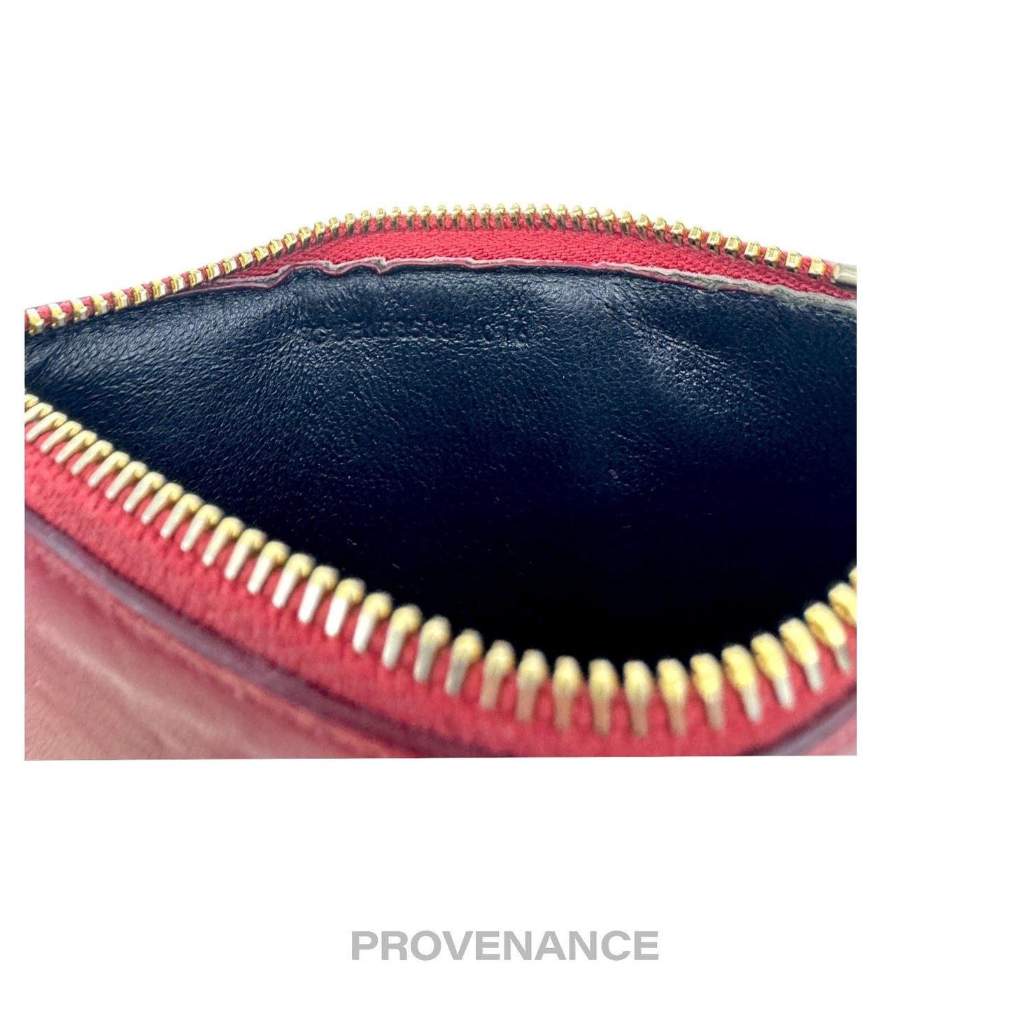 🔴 Saint Laurent Paris SLP Fragment Zip Card Wallet - Red