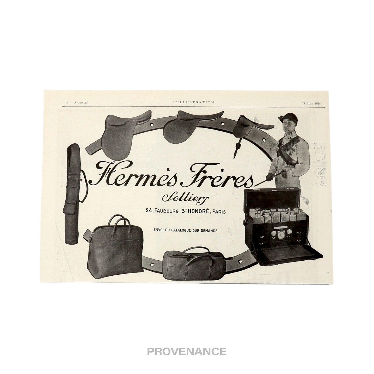 🔴 Hermes Antique Vintage Newsprint Ad - Hermès Frères