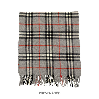 🔴 Burberry Scarf - PURE CASHMERE Nova Check Grey