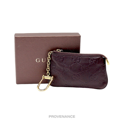 🔴 Gucci Key Pouch Cles - Chocolate Guccissima Leather