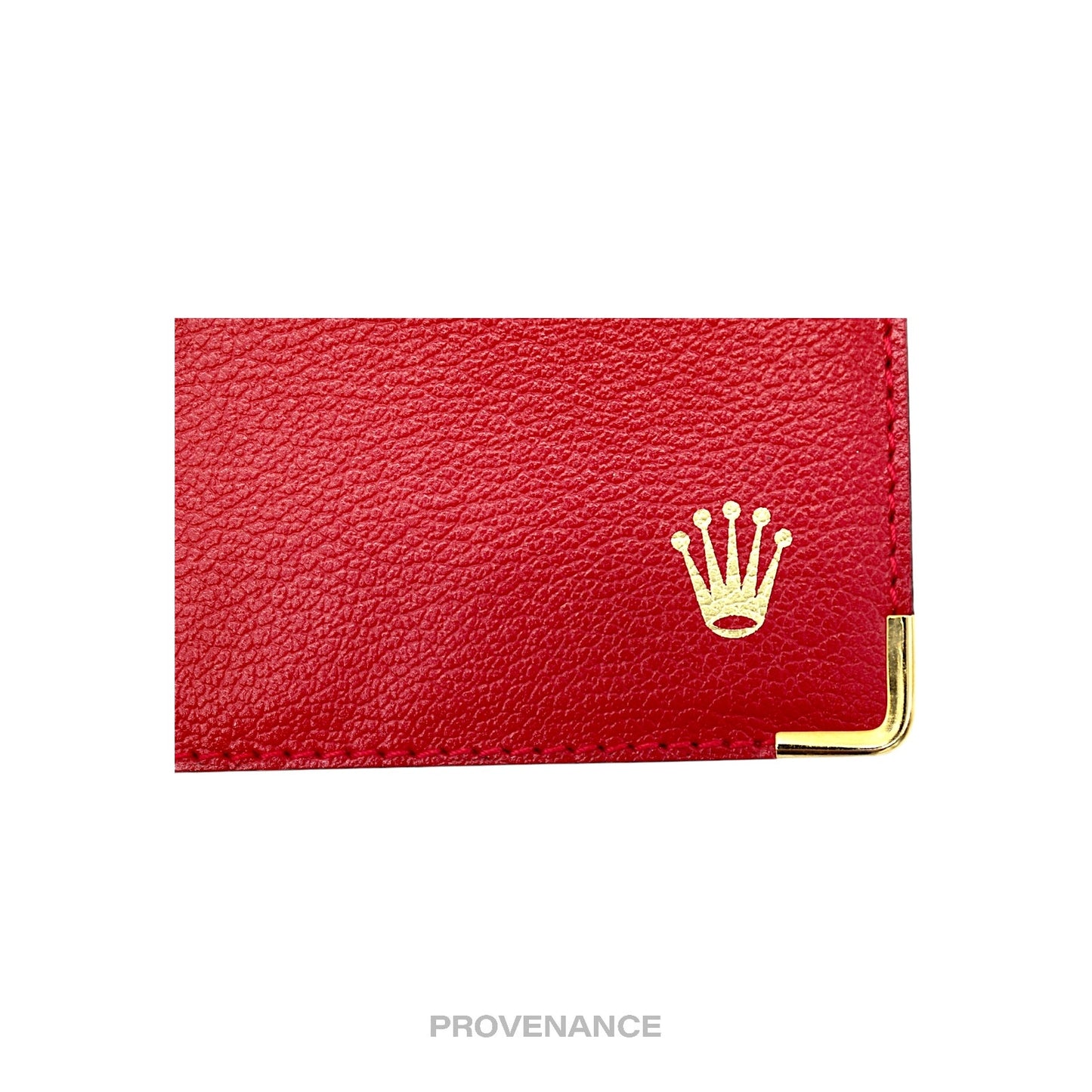 🔴 Rolex Card Holder Wallet - Red Leather