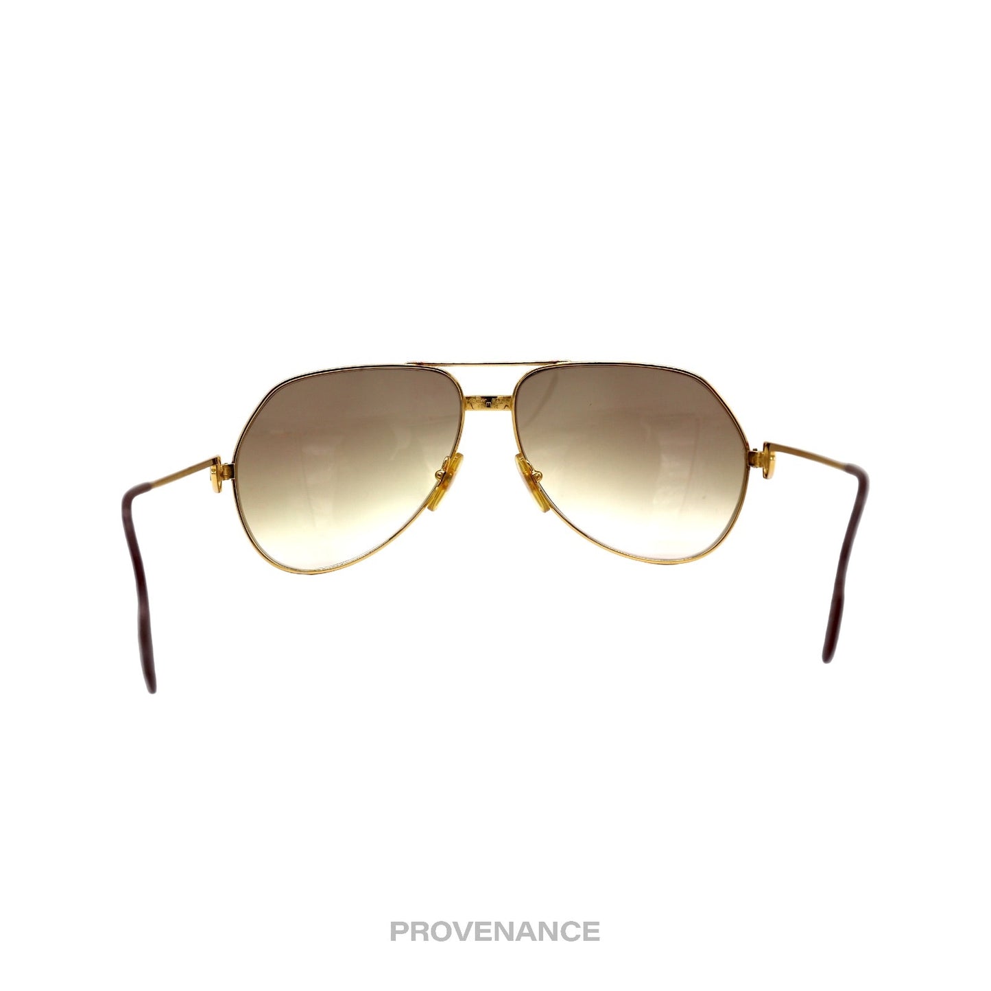 🔴 Cartier Vendome Santos Vintage Sunglasses - Gold Brown