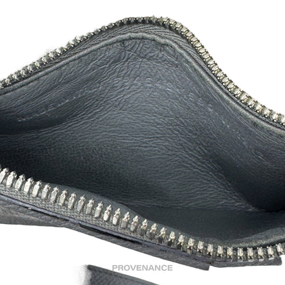 🔴 Balenciaga Logo Neck Lanyard Zip Card Wallet - Gray