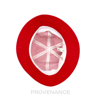 🔴 Balenciaga BB Logo Embroidered Bucket Hat - Red M