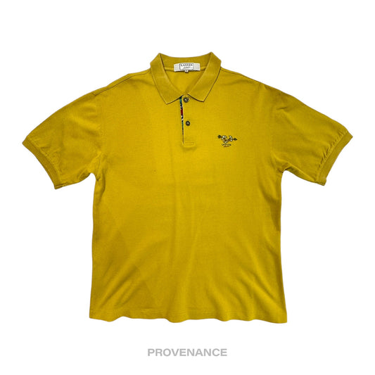 🔴  Lanvin Studio Polo Shirt Logo Floral - Golden Olive