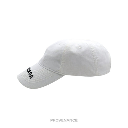 🔴 Balenciaga Embroidered Logo Cap Hat - White
