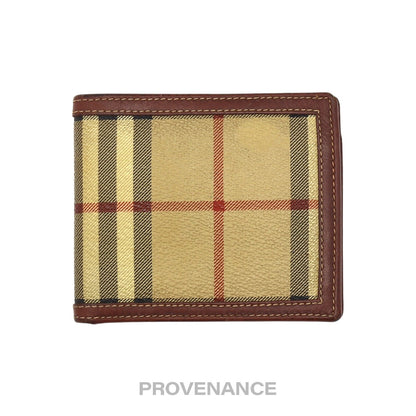 🔴 Burberry Bifold Wallet - Haymarket Check Brown