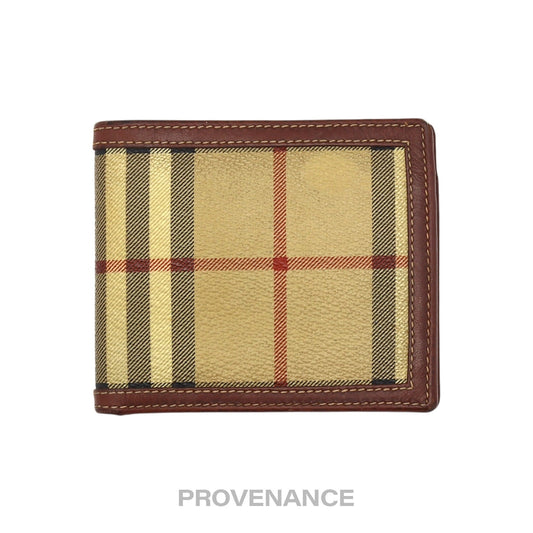 🔴 Burberry Bifold Wallet - Haymarket Check Brown