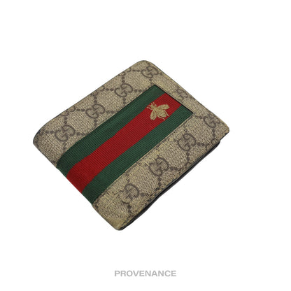 🔴 Gucci GG Supreme Bifold Wallet - Signature Web Bee