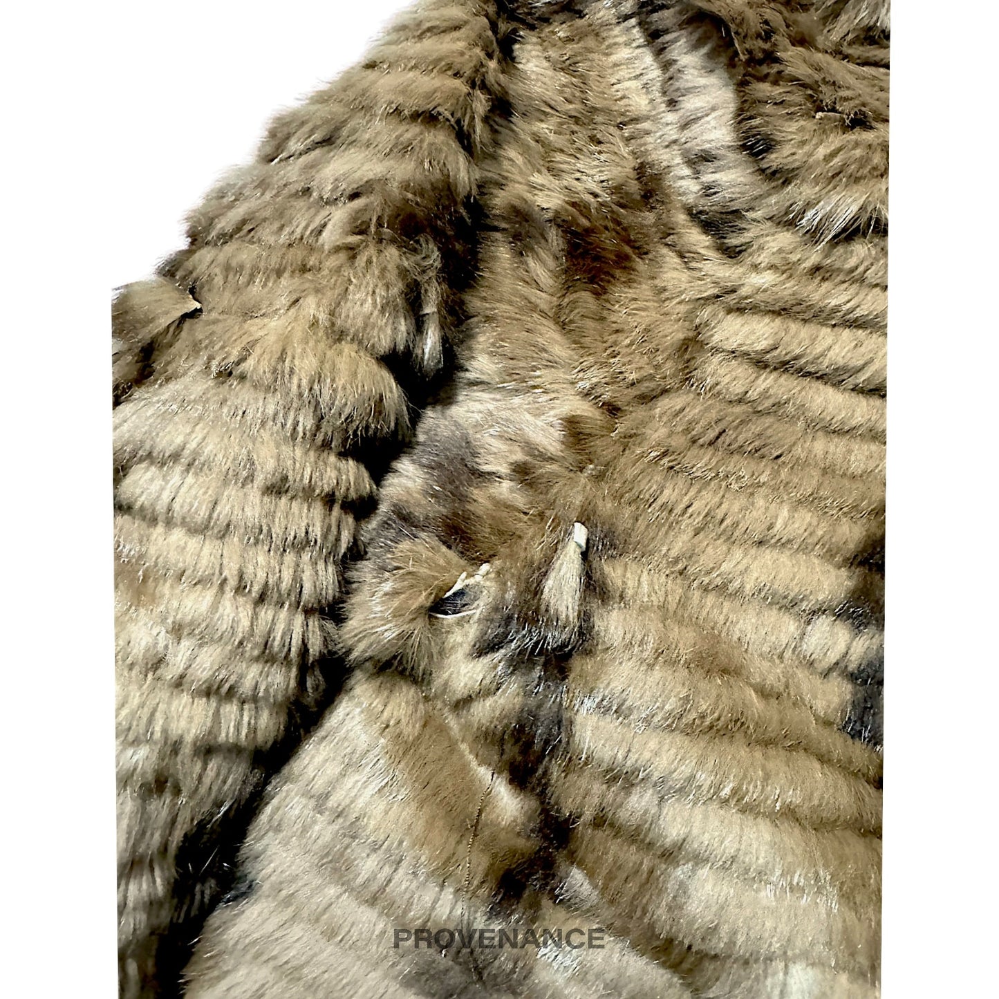 🔴 Balmain Reversible Rabbit Fur Jacket - Olive/Brown M W12