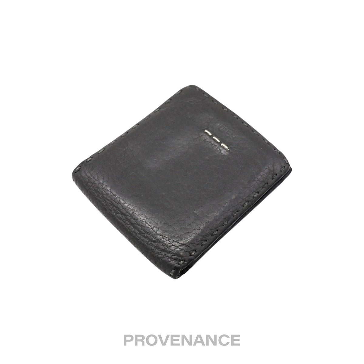 🔴 Fendi Selleria Bifold Wallet - Grey Roman Leather