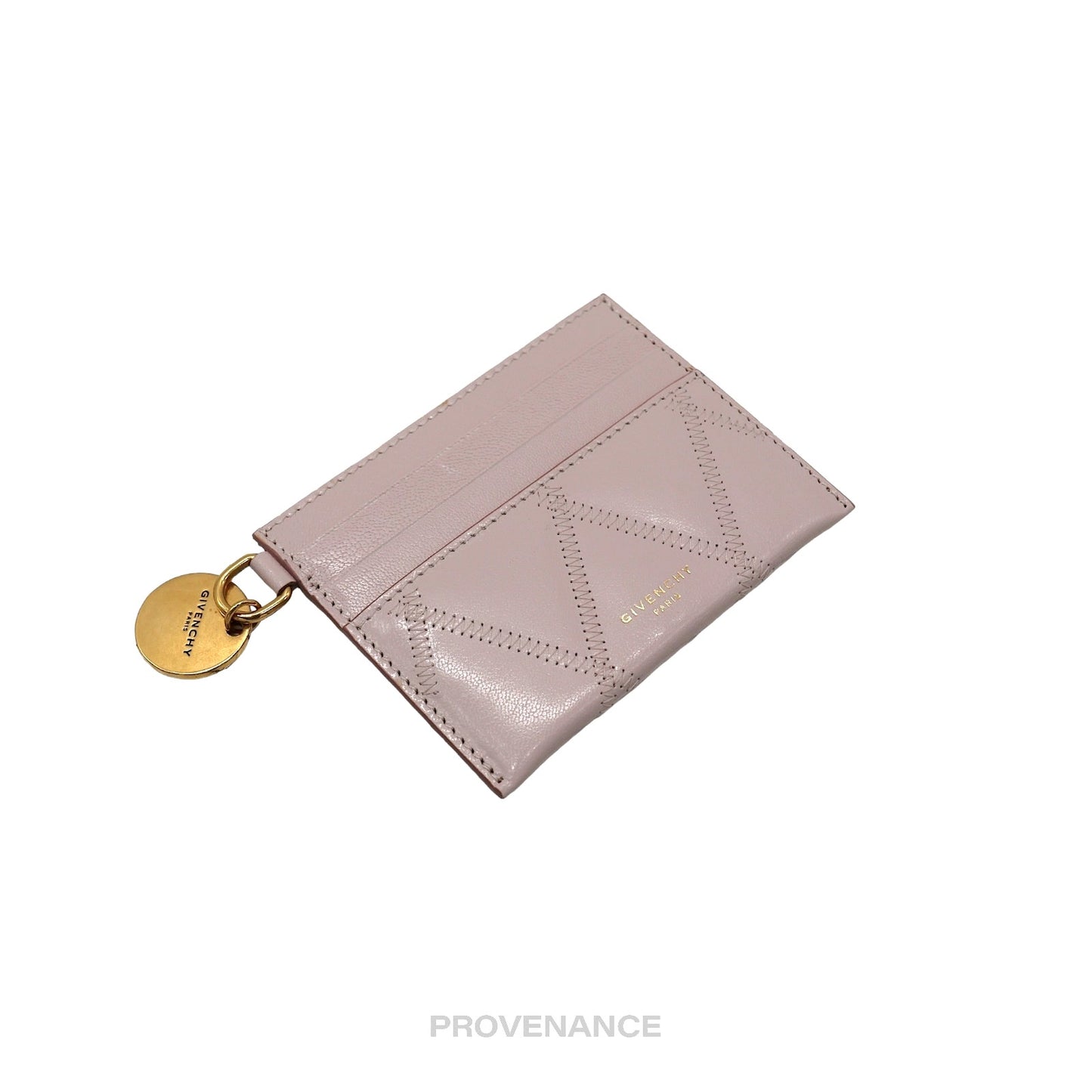 🔴 Givenchy Card Holder Wallet - Quilted Blush Leather