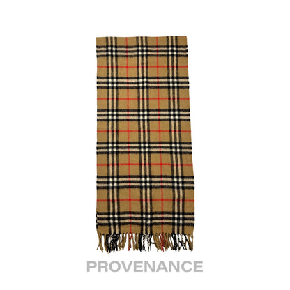 🔴 Vintage Burberrys Scarf Nova Check 100% Cashmere Camel