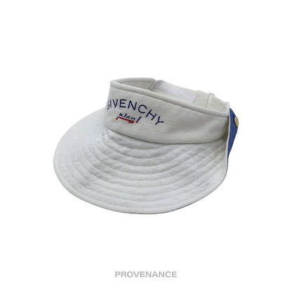 🔴 Givenchy Play Logo Embroidered Visor - White/Blue