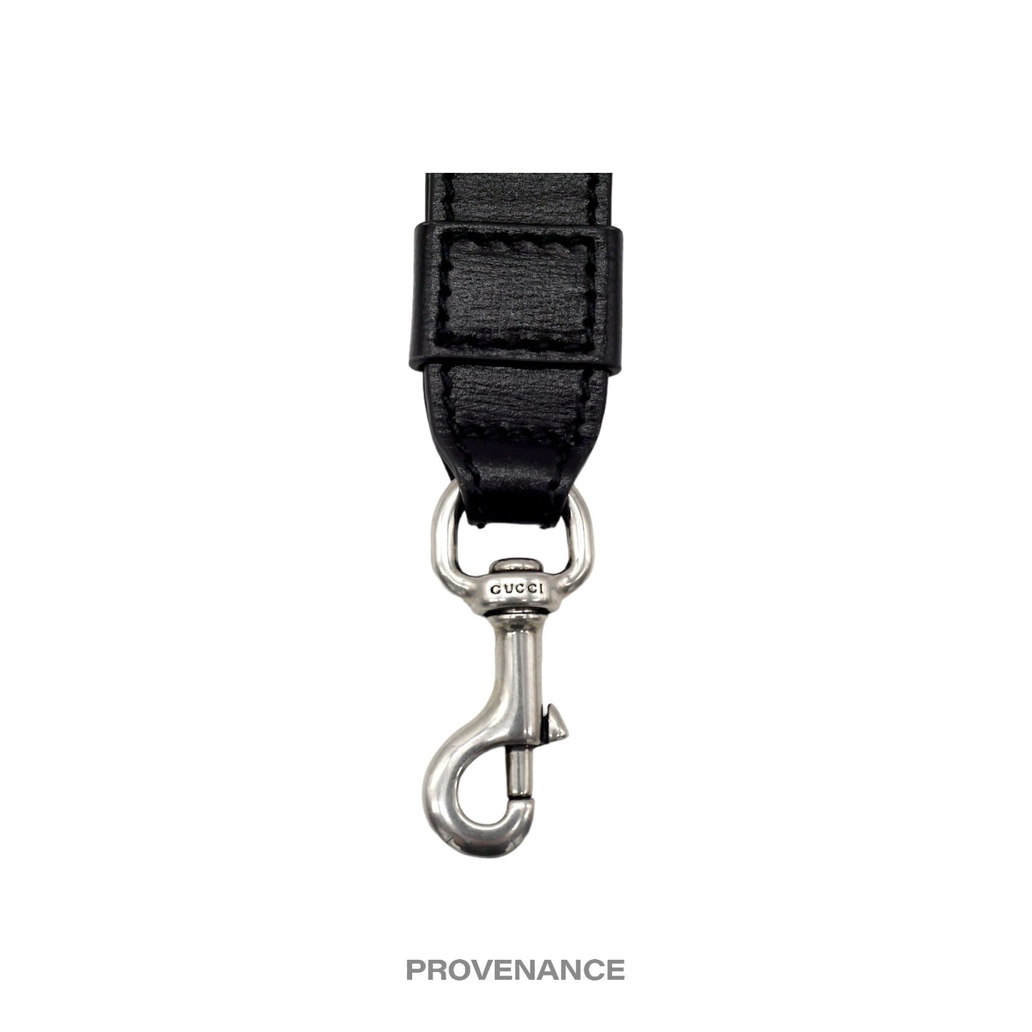 🔴 Gucci Clutch Lanyard - Black Leather Aged SIlver