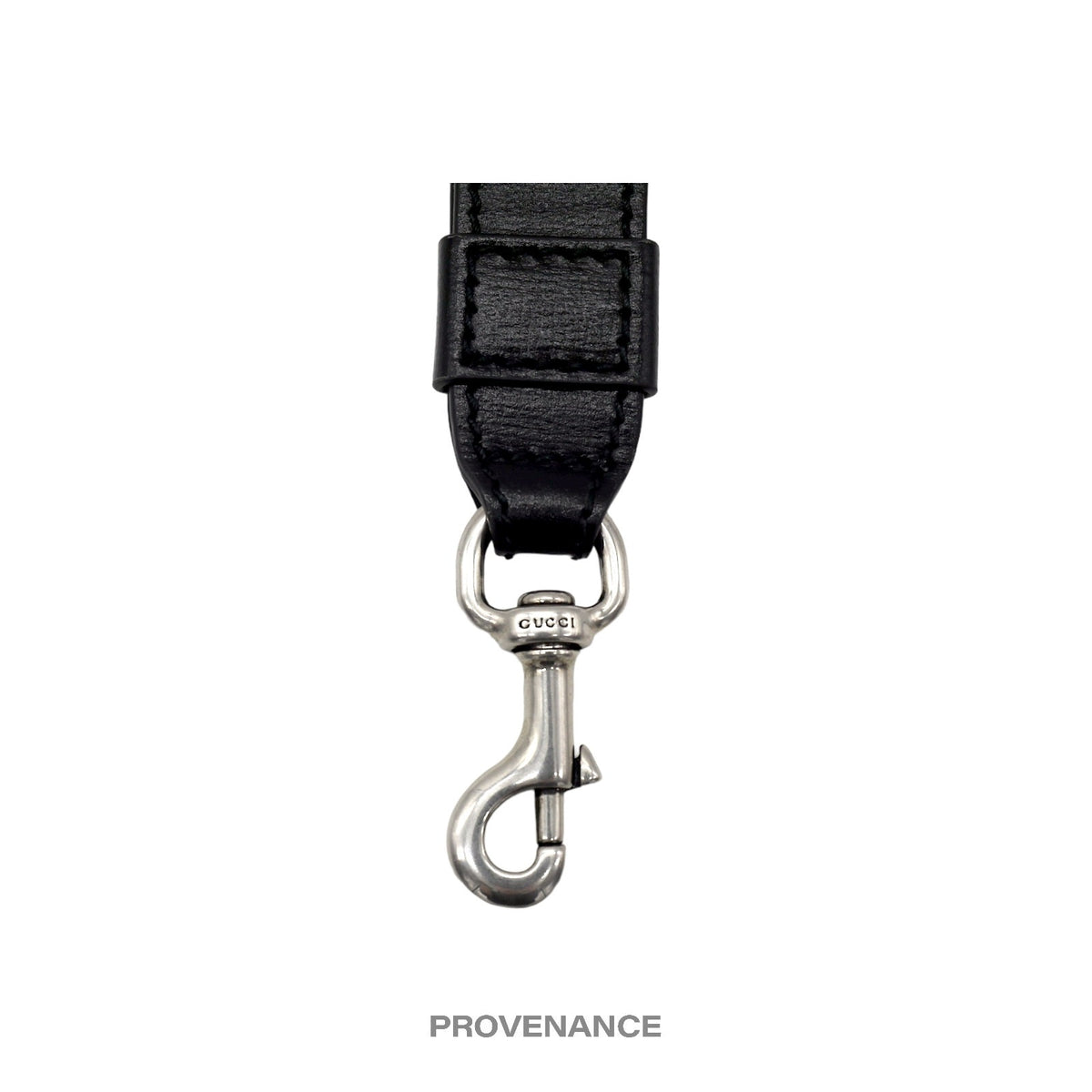 🔴 Gucci Clutch Lanyard - Black Leather Aged SIlver