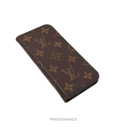 🔴 Louis Vuitton iPhone X Case - Folio Monogram Brown