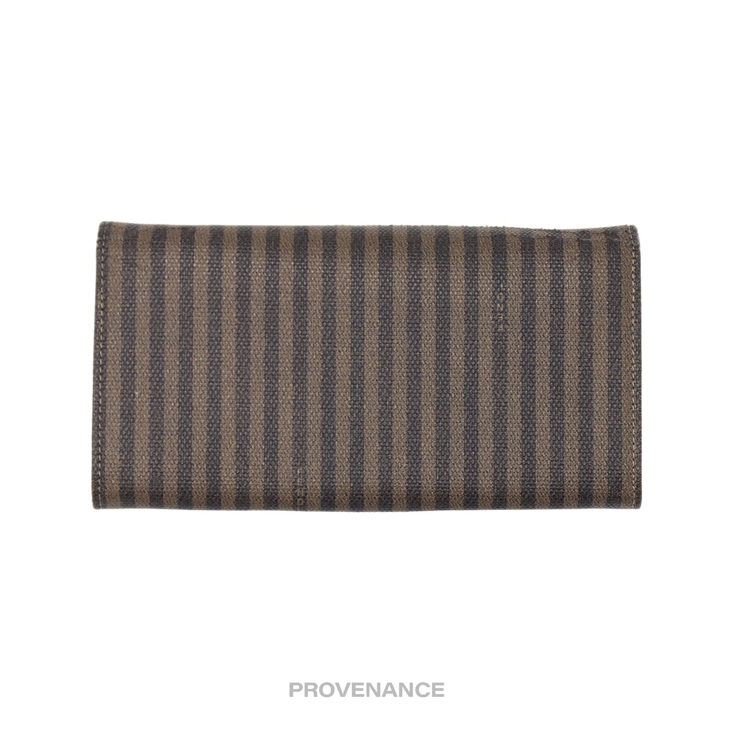 🔴 Fendi Snap Long Wallet - Striped Pequin