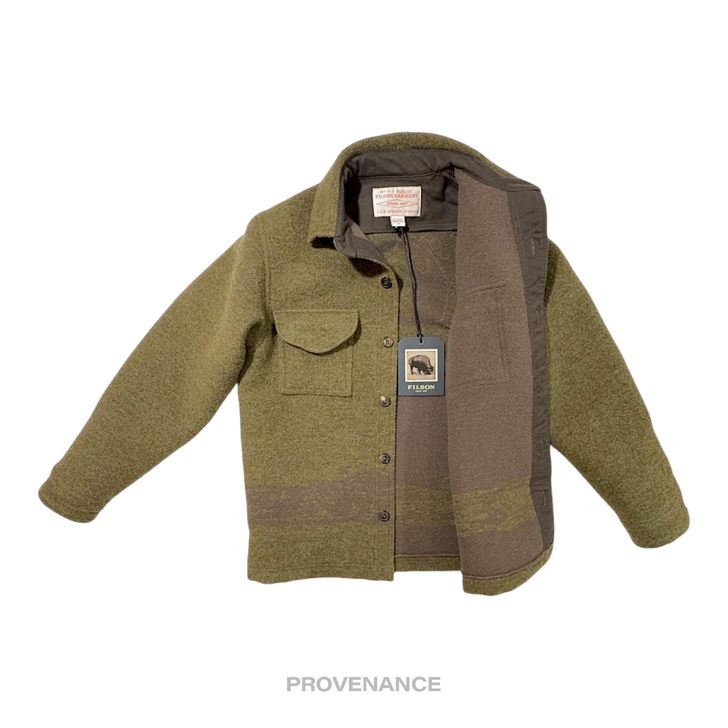 🔴 Filson Wool Jac-Shirt Jacquard CCC - Olive XS