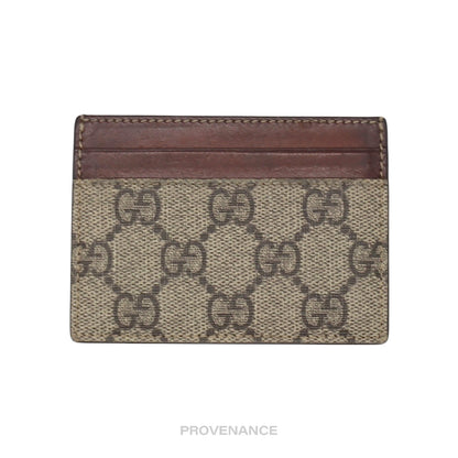 🔴 Gucci GG Supreme Card Holder Wallet - Brown