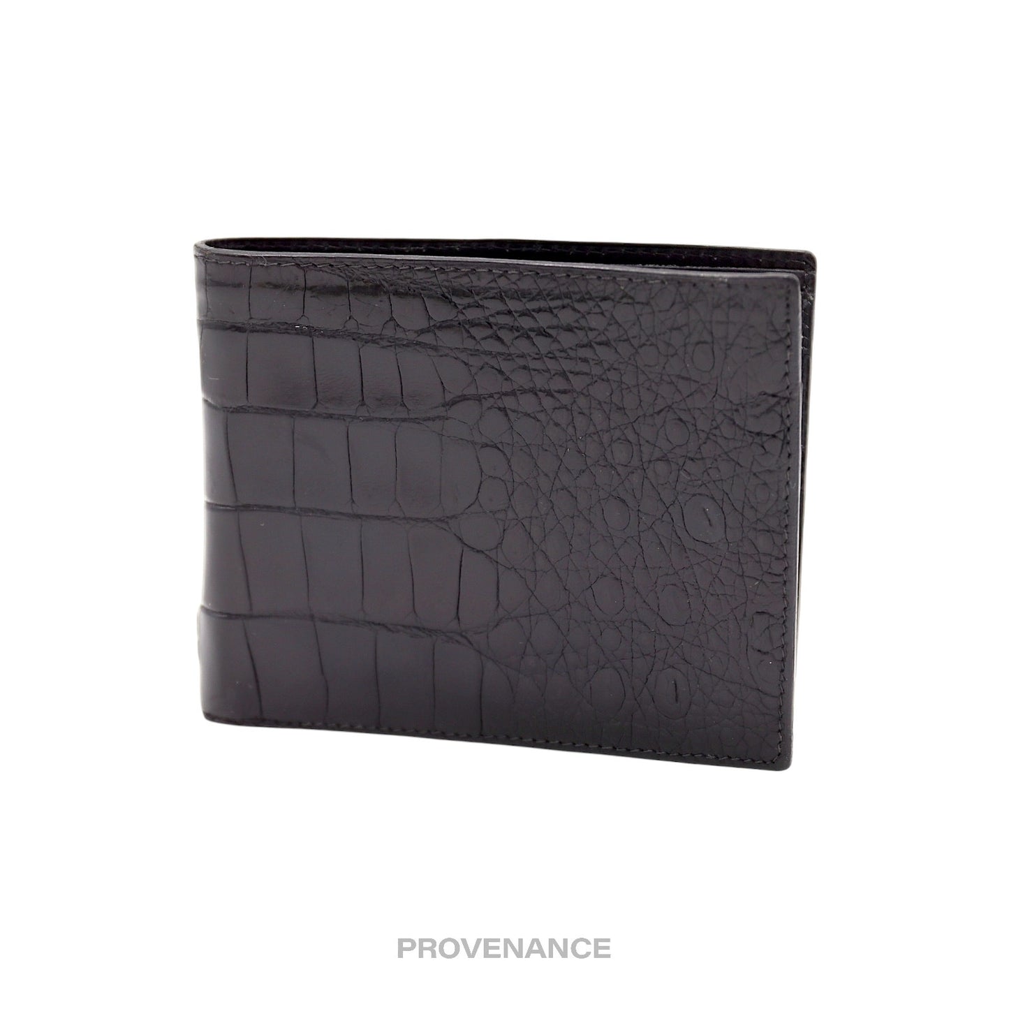 🔴 Celine 5CC Bifold Wallet - Black Crocodile Leather