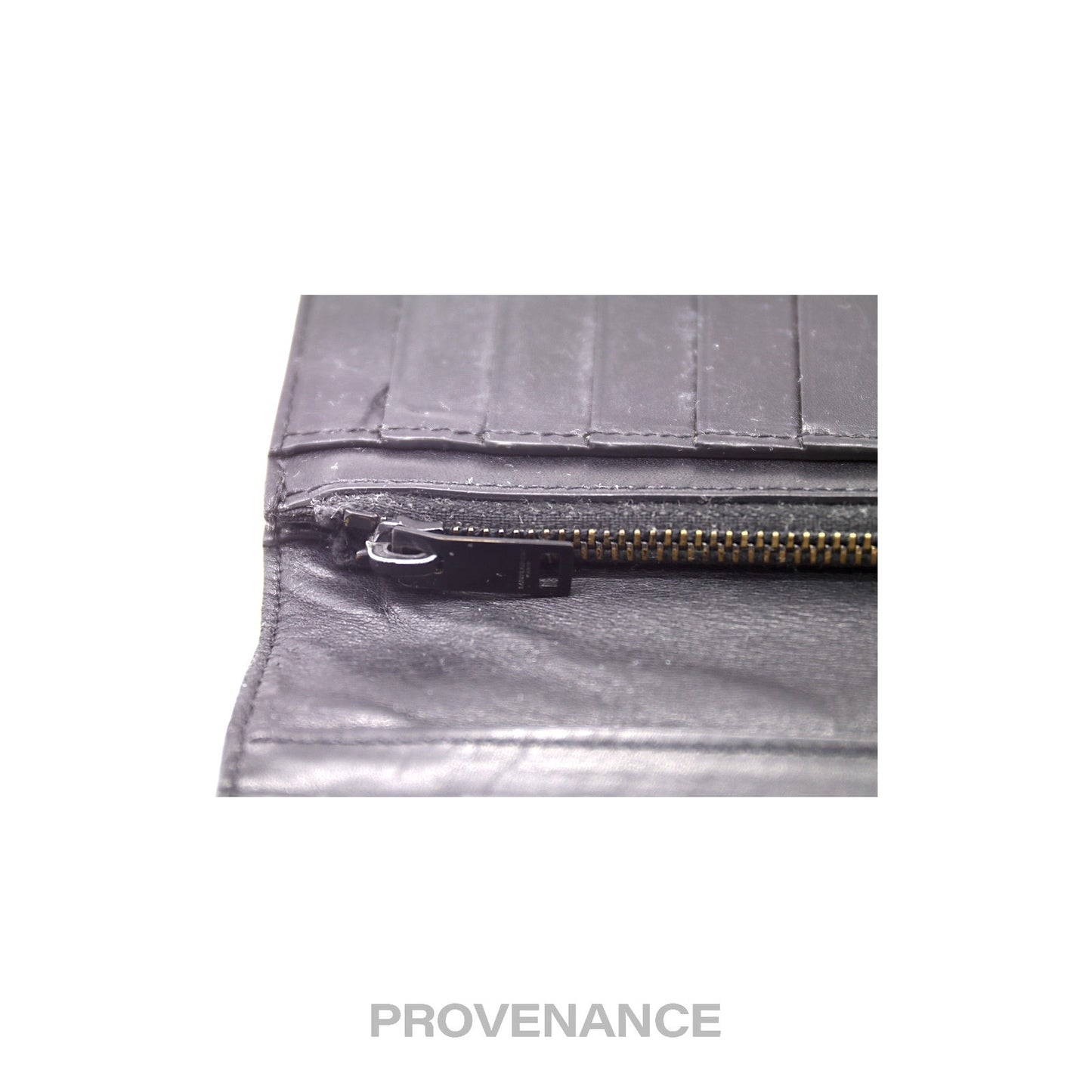 🔴 Saint Laurent Paris SLP Long Wallet - Black Calfskin Leather