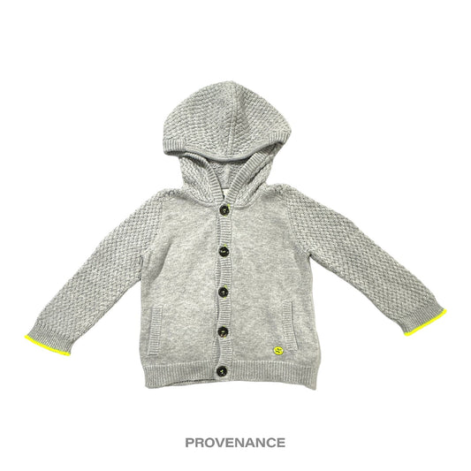 🔴 Gucci Baby Logo Knit Hoodie - Grey Fluorescent Yellow