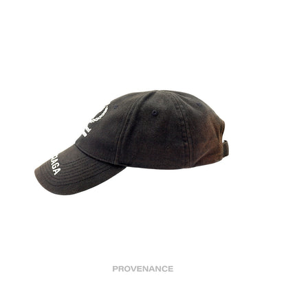 🔴 Balenciaga WFP Embroidered Logo Cap - Black White