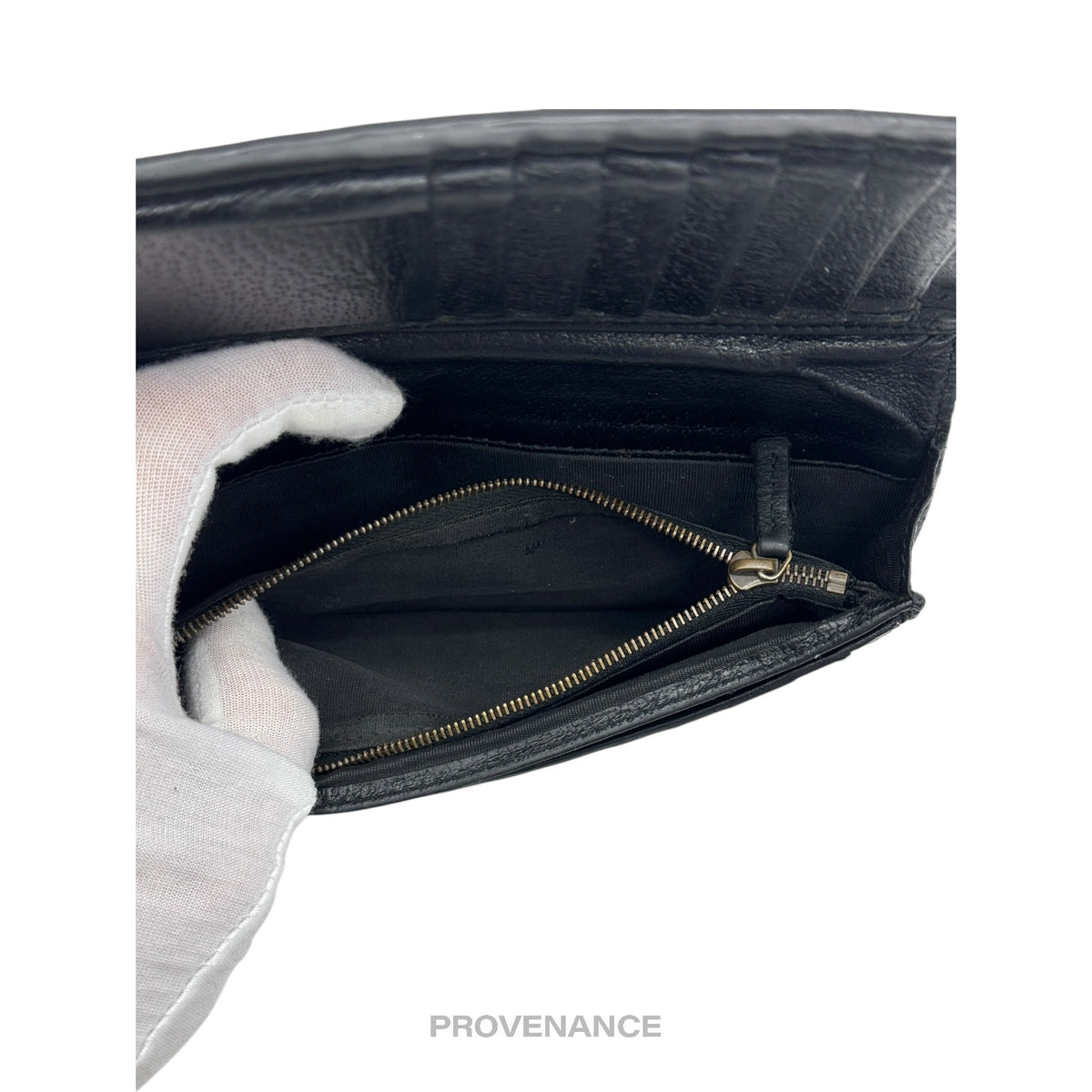 🔴 Gucci GG Marmont Long Wallet - Black Leather