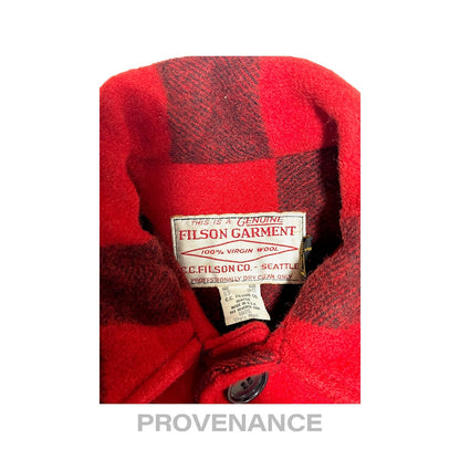 🔴 Filson Double Mackinaw Cruiser USA Wool Red Plaid 38 S
