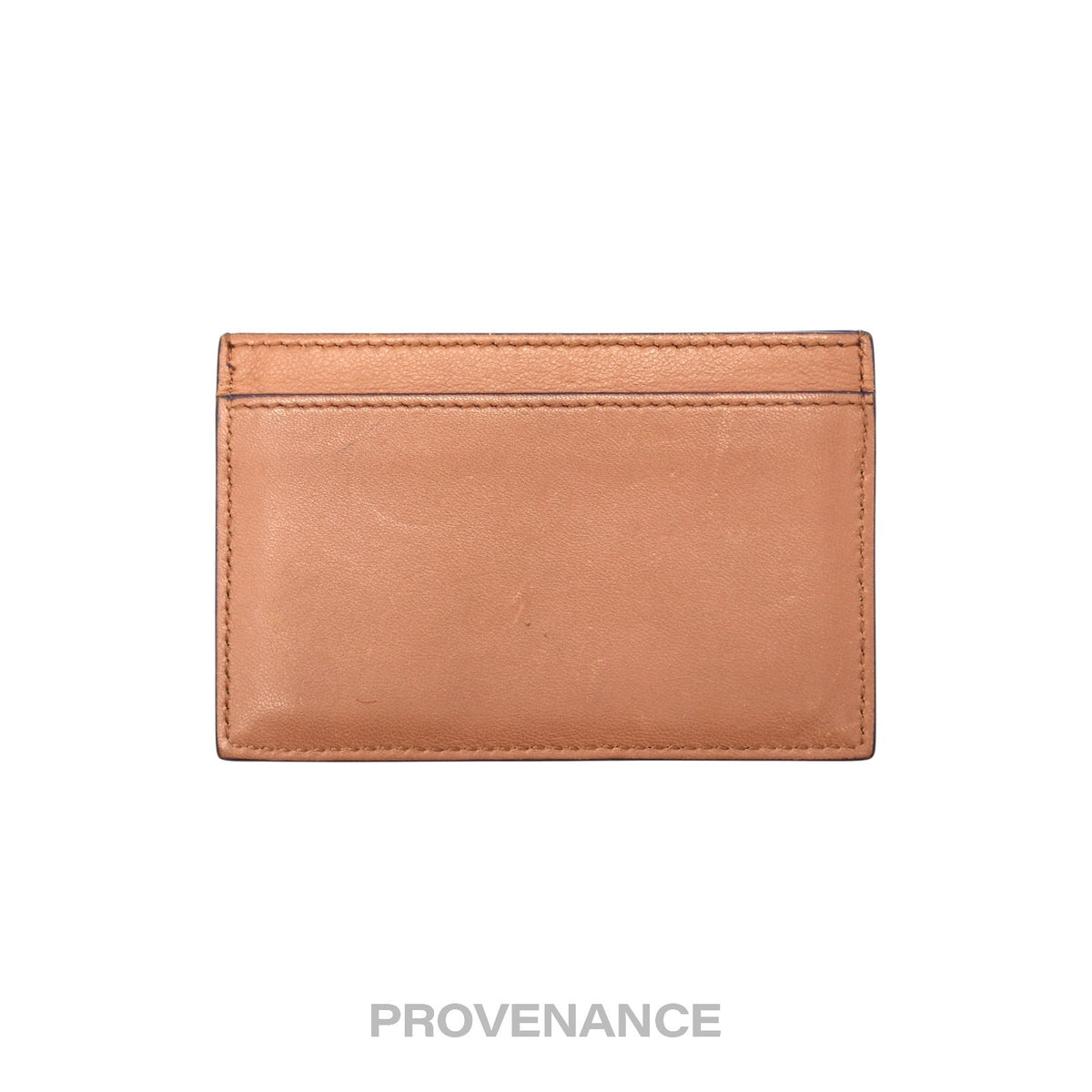 🔴 Celine Logo Card Holder Wallet - Two-Tone Blue Tan