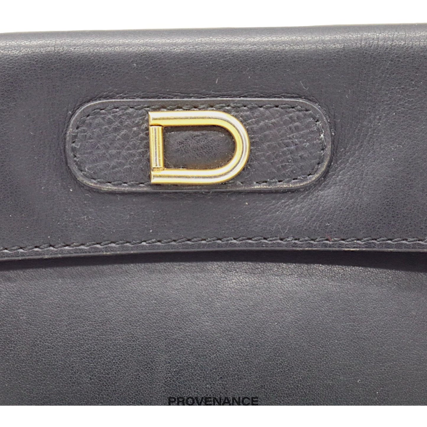 🔴 Delvaux D Clutch Bag - Black Calfskin Leather