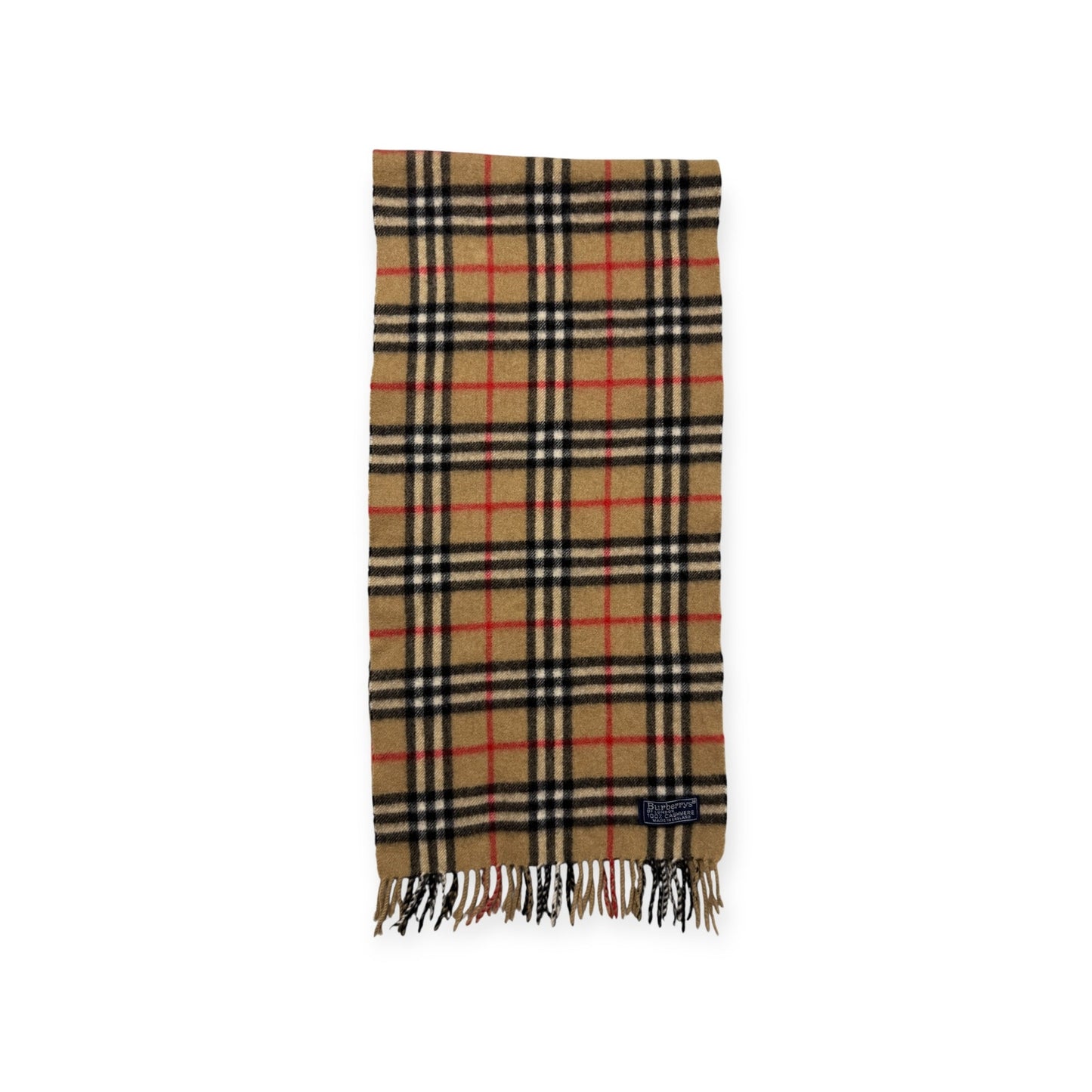 🔴 Vintage Burberrys Scarf Nova Check 100% Cashmere Camel