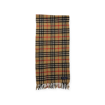 🔴 Vintage Burberrys Scarf Nova Check 100% Cashmere Camel