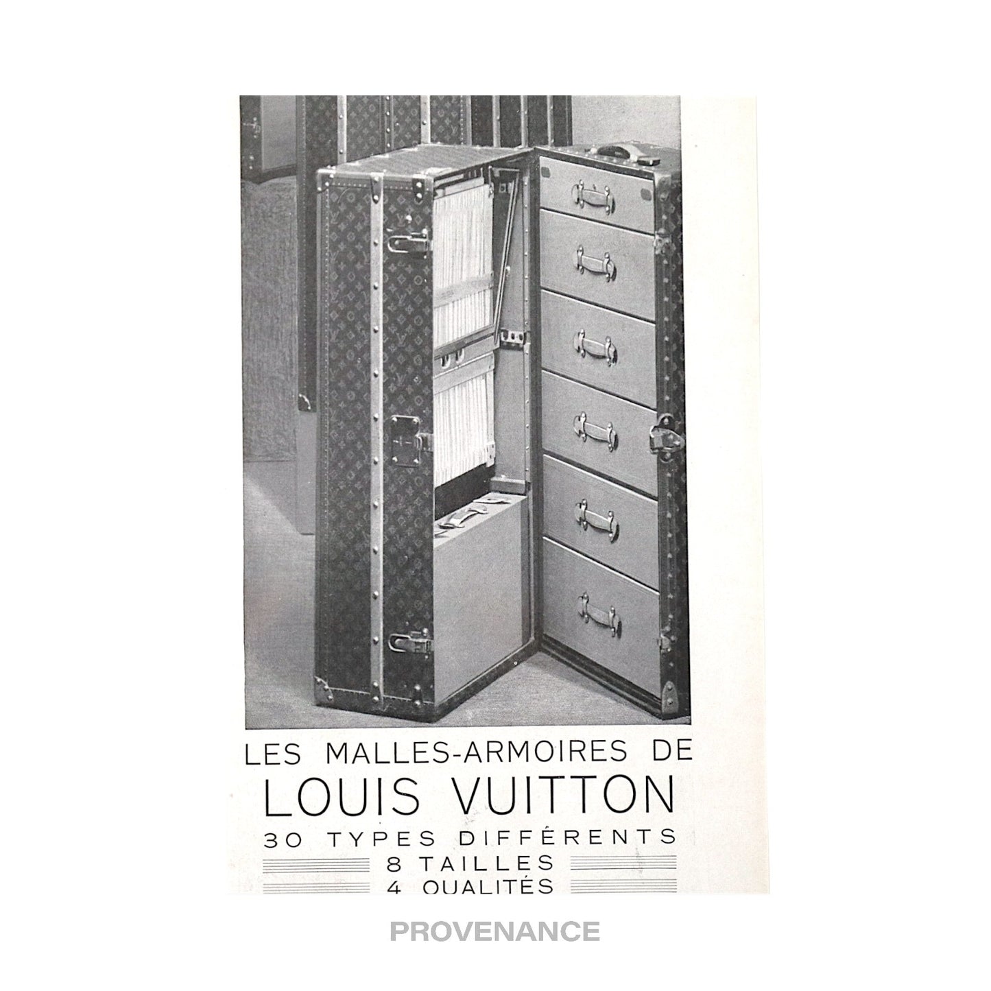 🔴 Louis Vuitton Antique Vintage Newsprint Ad - ARMOIRES