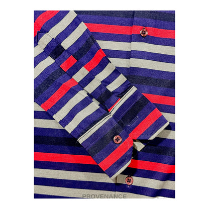 🔴 Givenchy Long Sleeve Polo Shirt -  Striped Cotton 2 M