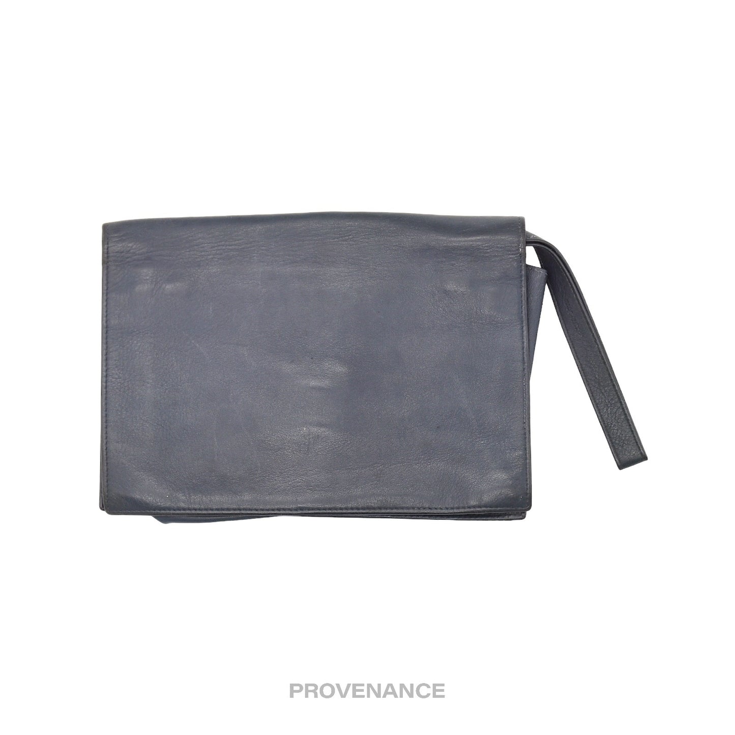 🔴 Balenciaga BB Logo Clutch Bag - Navy Leather