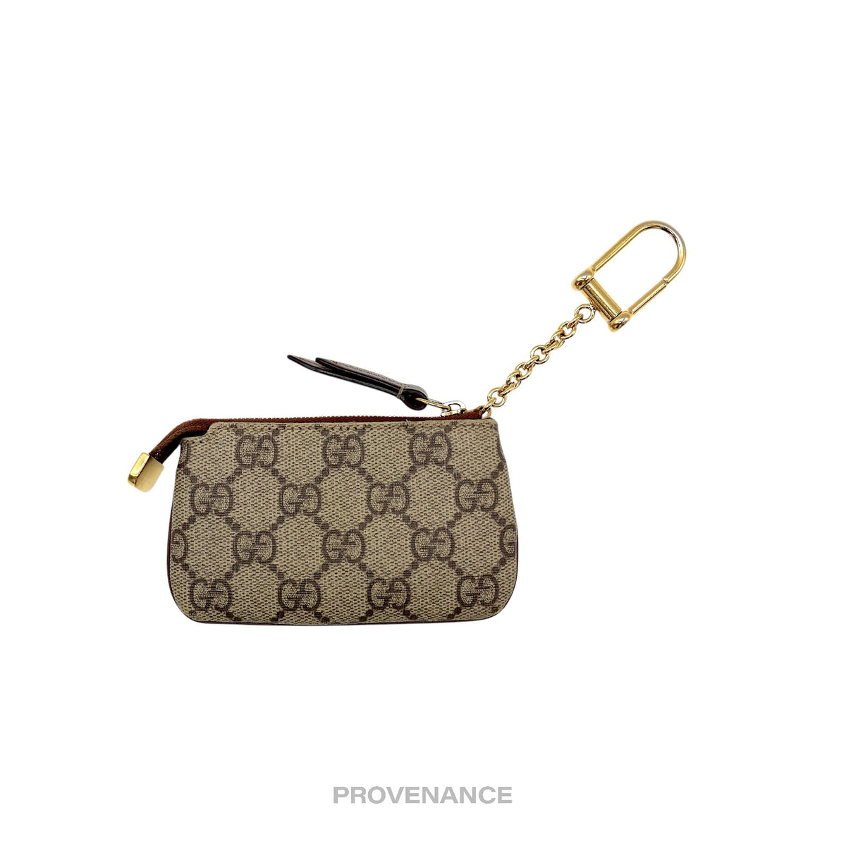 🔴 Gucci Key Pouch Cles - GG Supreme Brown